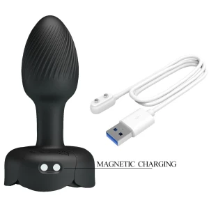 PRETTY LOVE - OLMAN ANAL PLUG Z ÅWIATÅEM LED CZARNY 8,8 CM